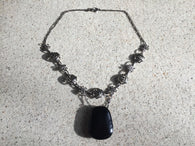 Black Onyx Rose Necklace - She-Rock Canada