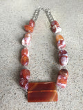 Reddish Orange Quartz and Agate Necklace - She-Rock Canada
