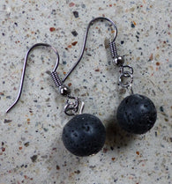 Black Basalt (lava) earrings - She-Rock Canada