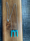 Blue Magnesite Quill and Blue Jasper Necklace