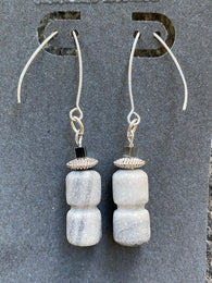 Columnar Marble carved earrings