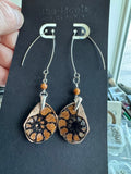 Ammonite Pair rough 25$ small cut Dangle Silver Earrings 10cm 2026