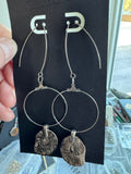 Ammonite Pair rough 25$ small cut Dangle Silver Earrings 10cm 2026