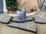 Black Granite Coaster Platforms on rubber feet