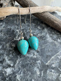 Magnesite Blue Pear V Dangle Earring