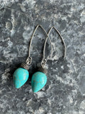 Magnesite Blue Pear V Dangle Earring