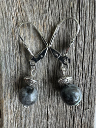 Larvakite Single Clasp earring