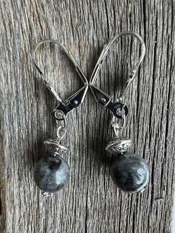 Larvakite Single Clasp earring