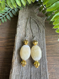 Honey Onyx Oval Yellow Dangle V Earring