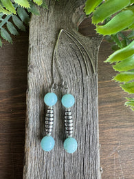 Ocean Blue Jasper Dangle V Earring