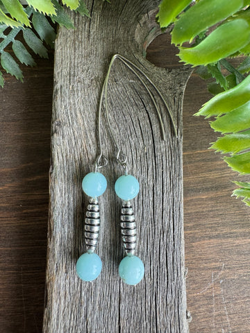 Ocean Blue Jasper Dangle V Earring
