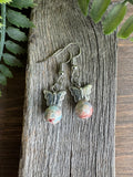 Single Cloudy Red Ocean Jasper Simple Earring