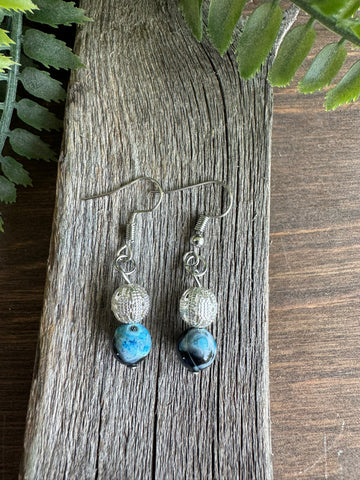 Blue Jasper Single Simple Earring