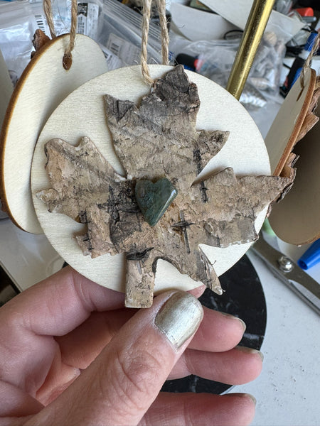 Wood and Bark Canada Tree Ornament