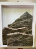 Rock Art: Layered Slate Mountainscape White Framed Art 8*10"