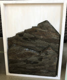 Rock Art: Layered Slate Mountainscape White Framed Art 8*10"