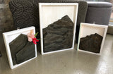 Rock Art: Layered Slate Mountainscape White Framed Art 8*10"
