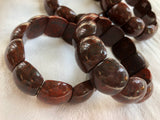 Jumbo 2.0cm Oval Flat Stretchy Poppy Jasper Bracelets