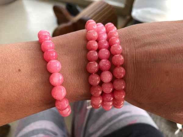 1.0cm Stretchy Round Stone Bracelets