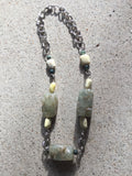 Prenite and Yellow Serpentine Chunk Necklace - She-Rock Canada