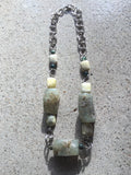 Prenite and Yellow Serpentine Chunk Necklace - She-Rock Canada