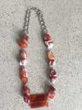 Reddish Orange Quartz and Agate Necklace - She-Rock Canada