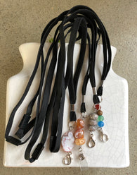 Pull Away Black Material Stone Landyards - She-Rock Canada