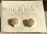 Hand carved Mother of Pearl Stud Earrings - She-Rock Canada