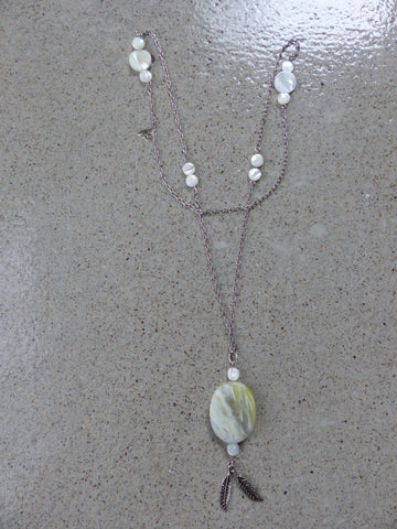 Chalky Greenstone and Shell Necklace - She-Rock Canada