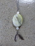 Chalky Greenstone and Shell Necklace - She-Rock Canada