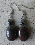 Ruby Zoisite and Hematite Earrings - She-Rock Canada