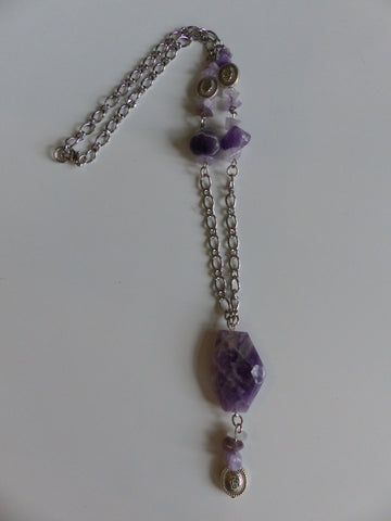 Purple Amethyst and White Quartz Necklace - She-Rock Canada
