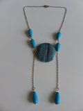 Blue Jasper and Magnesite Dangle Necklace - She-Rock Canada