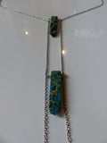 Blue Imperial Jasper and Turquoise Tie Necklace - She-Rock Canada