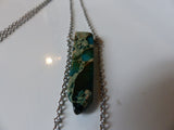 Blue Imperial Jasper and Turquoise Tie Necklace - She-Rock Canada