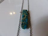 Blue Imperial Jasper and Turquoise Tie Necklace - She-Rock Canada