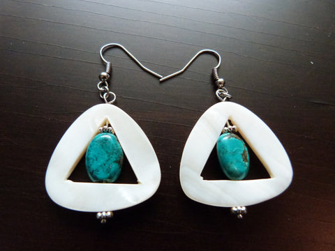 Turquoise and Shell Earrings - She-Rock Canada