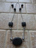 Black Basalt Lava stone Necklace - She-Rock Canada