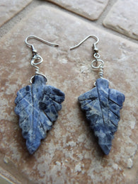 Sodalite Leaf Wire Earrings - She-Rock Canada