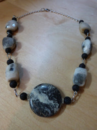 Dalmation Quartz, Basalt and Jasper Statement Necklace - She-Rock Canada