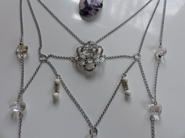 Bridal-Back Webbed Necklace with Nestled Broach - She-Rock Canada