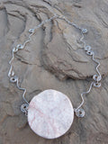 White viened wavy Jasper Necklace - She-Rock Canada