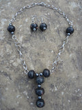 Black and Rose Jasper and Hematite Necklace - She-Rock Canada