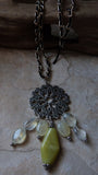 Pineapple Quartz and Greenstone Dangle Necklace - She-Rock Canada