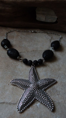 Basalt (Lava) Sea Star Necklace - She-Rock Canada