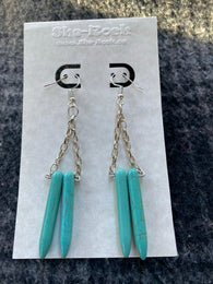 Blue Quill Magnesite Dangle Earrings