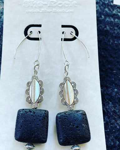 Basalt Silver Dangle earrings