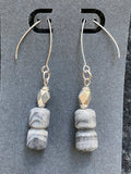 Columnar Marble carved earrings