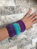 Stretchy bladed and Square Stone Bracelets - She-Rock Canada