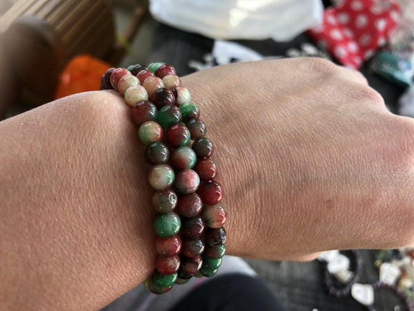 Stretchy 0.8cm Round Stone Bracelet - She-Rock Canada